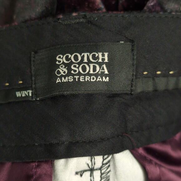 Scotch & Soda Velvet High Rise Flared Trousers Pants Multicolor Pockets 32 New - Picture 10 of 16